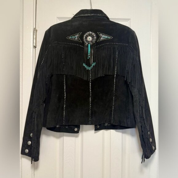 Vintage Scully Women's Black Suede Fringe Jacket - Picture 7 of 10